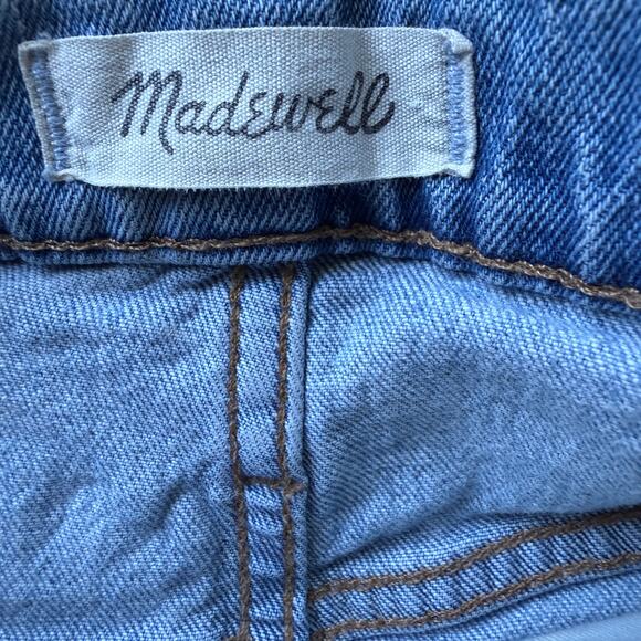 Madewell Classic Straight Jeans Women 26 Light Wash Cropped Raw Hem Streetwear - Picture 4 of 8